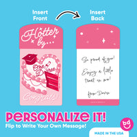 Back of funny graduation money holder with message space and tabs
