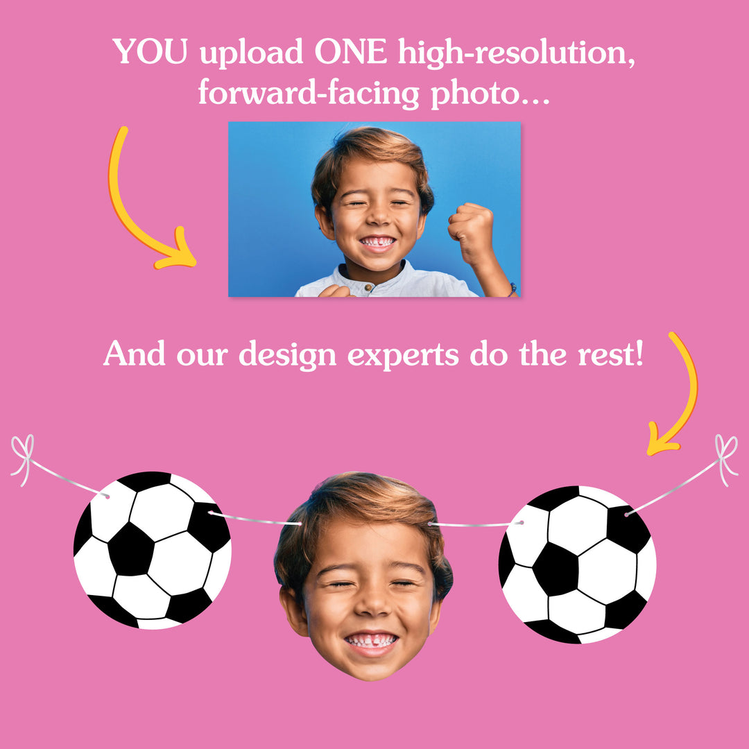 Custom Face Soccer Garland Banner