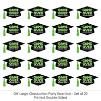 Game Over - Grad Cap Decorations DIY Video Game Graduation Large Party Essentials - Set of 20