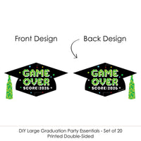 Game Over - Grad Cap Decorations DIY Video Game Graduation Large Party Essentials - Set of 20