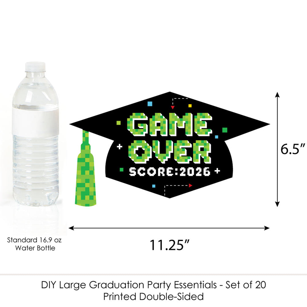 Game Over - Grad Cap Decorations DIY Video Game Graduation Large Party Essentials - Set of 20