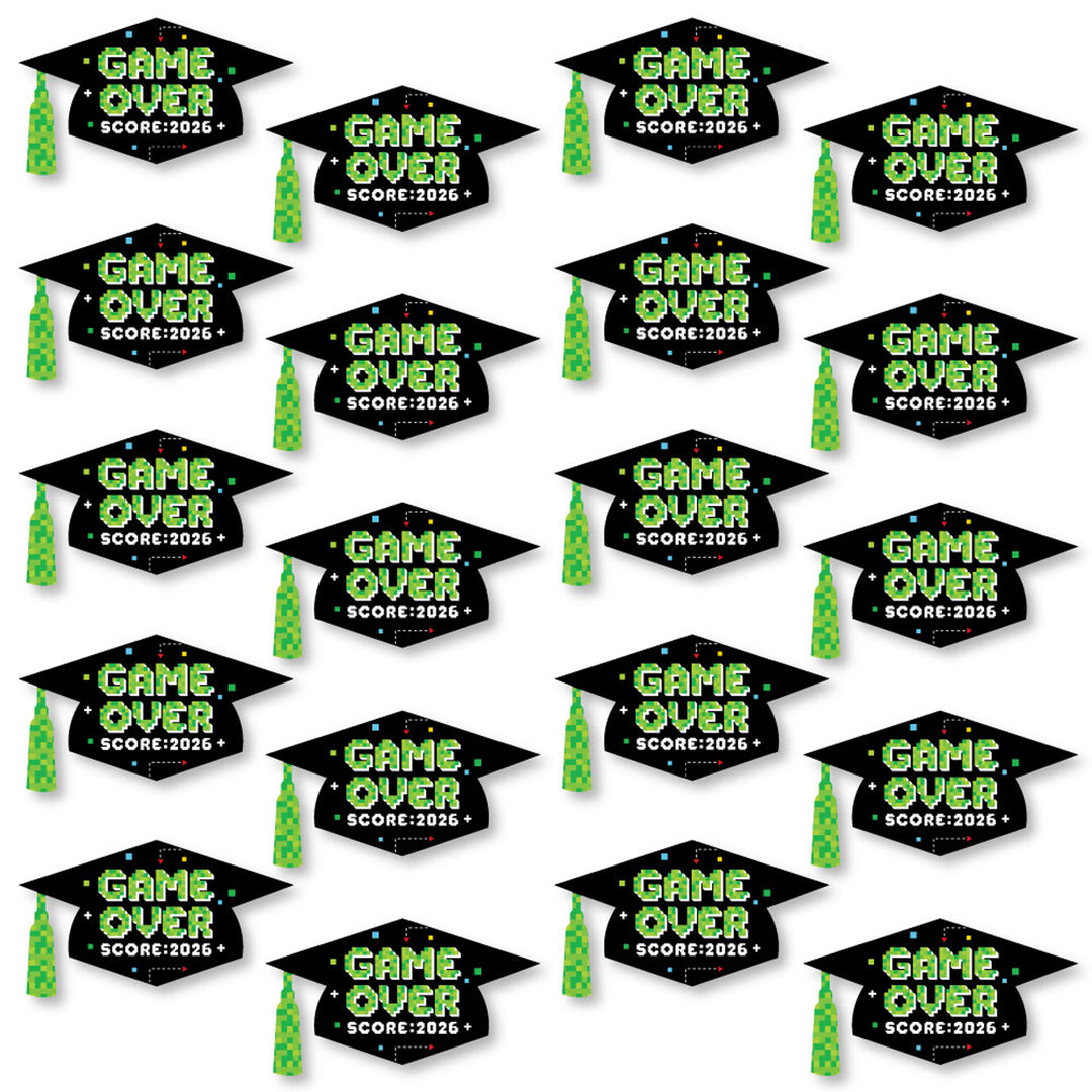 Game Over - Grad Cap Decorations DIY Video Game Graduation Large Party Essentials - Set of 20