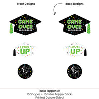 Game Over - Video Game Graduation Party Centerpiece Sticks - Table Toppers - Set of 15