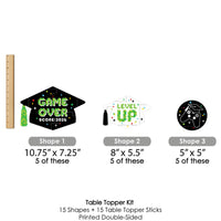 Game Over - Video Game Graduation Party Centerpiece Sticks - Table Toppers - Set of 15