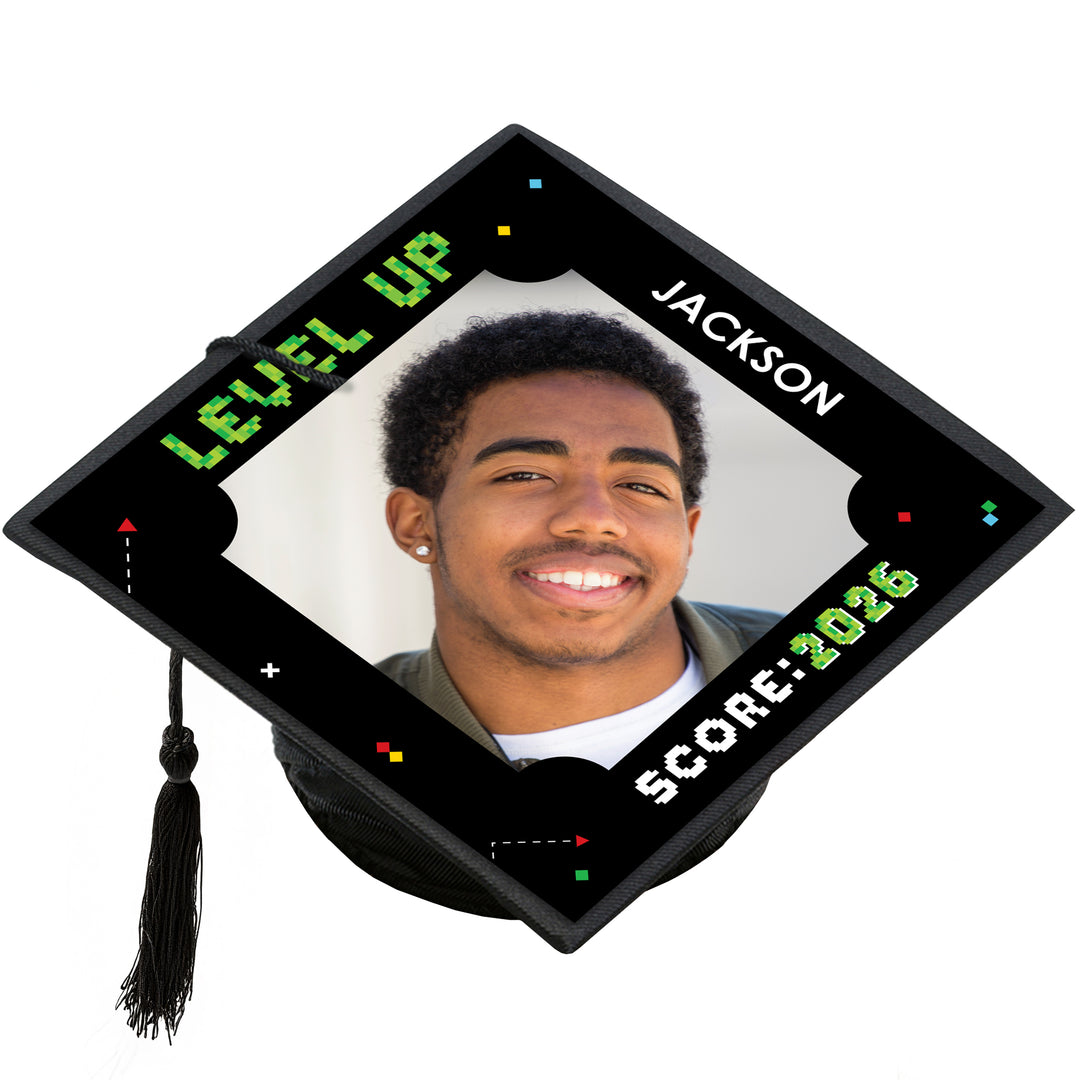 Game Over personalized graduation cap cover Class of 2026