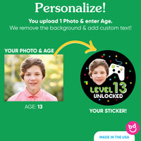 Custom Face Round Stickers - Video Game - 24 Ct