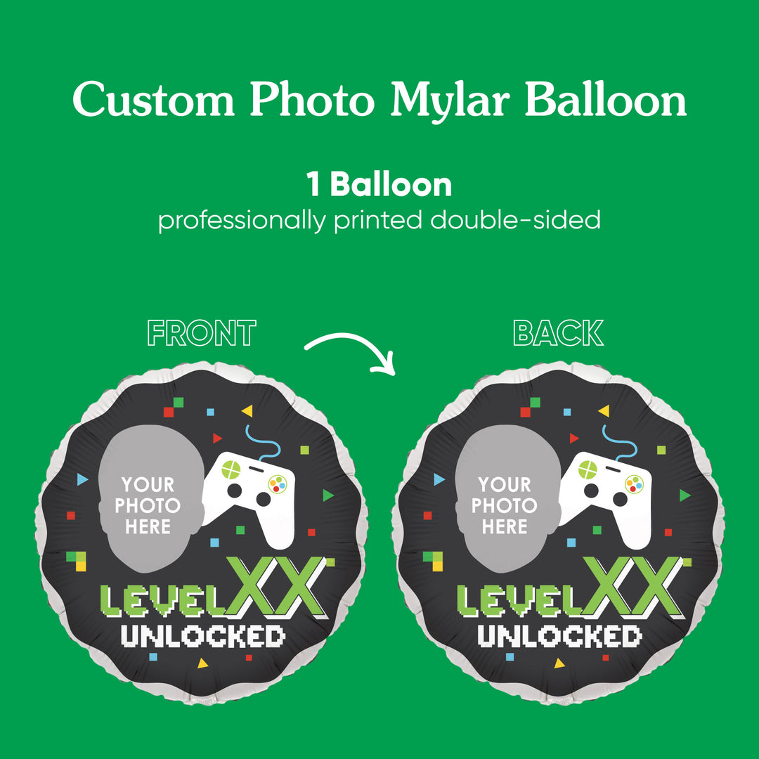 Custom Face Balloon - Game Zone - Double Sided - 1 Ct