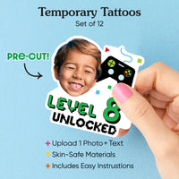 Custom Video Game Birthday Party Temporary Tattoos - 12 Ct