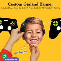 Custom Face Pixel Video Game Garland Banner