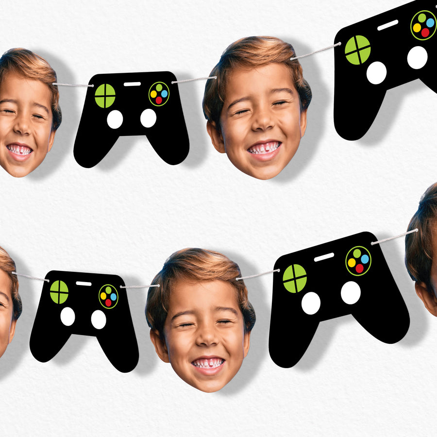 Custom Face Pixel Video Game Garland Banner