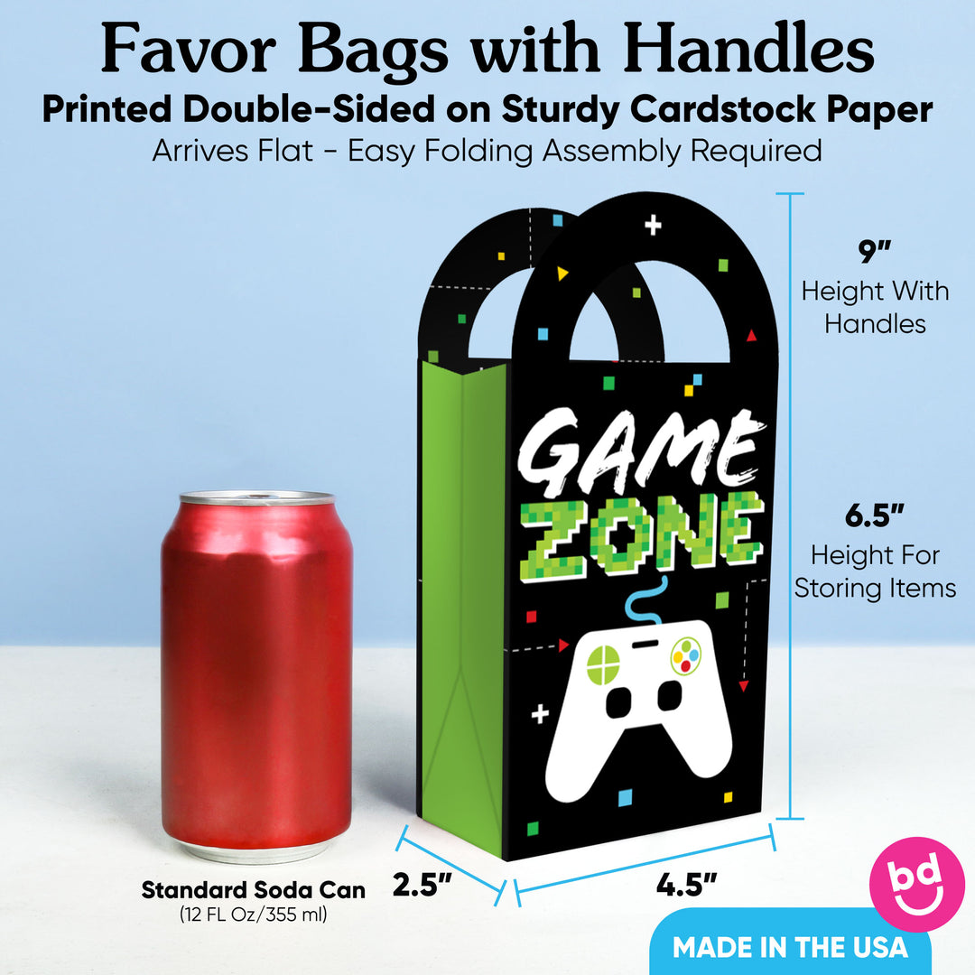 Video Game Paper Favor Bags - 12 Ct