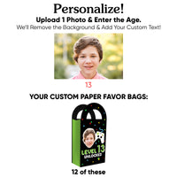 Custom Face Video Game Paper Favor Bags - 12 Ct