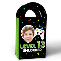 Custom Face Video Game Paper Favor Bags - 12 Ct