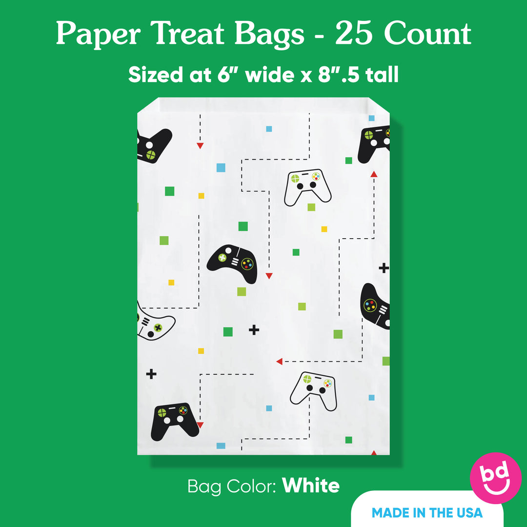 Paper Treat Bags - Game Zone - 25 Ct