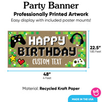 48x22.5 gamer kraft banner with 8 included poster mounts