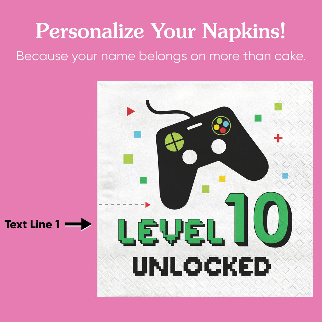 Custom Text Napkins - Game Zone