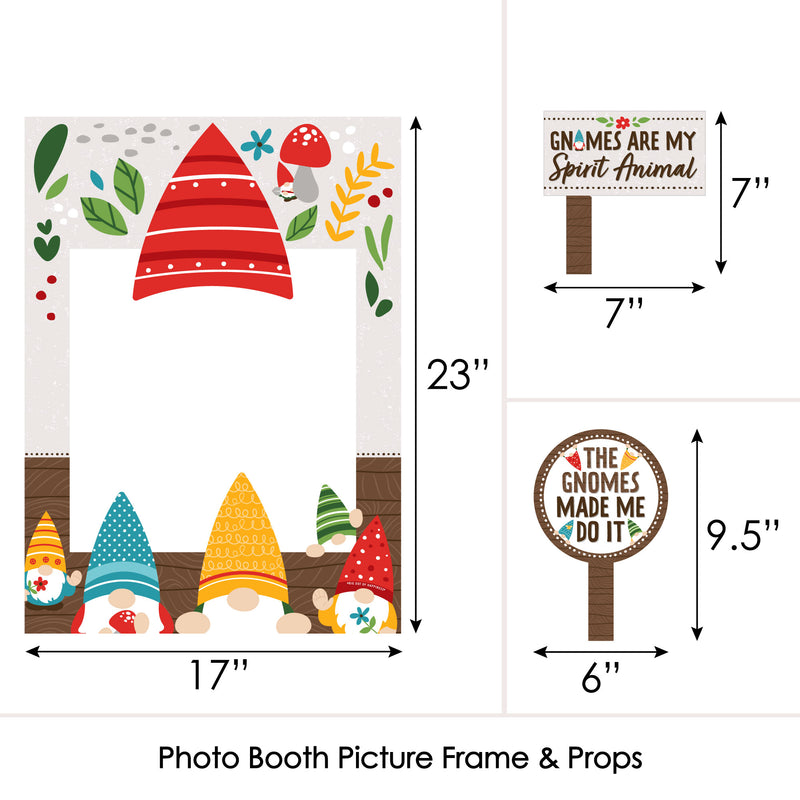 Garden Gnomes - Forest Gnome Party Selfie Photo Booth Picture Frame and Props - Printed on Sturdy Material