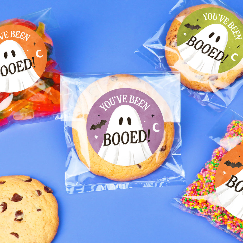 Ghostly You've Been Booed Stickers & Clear Cookie Bags - 25 Ct