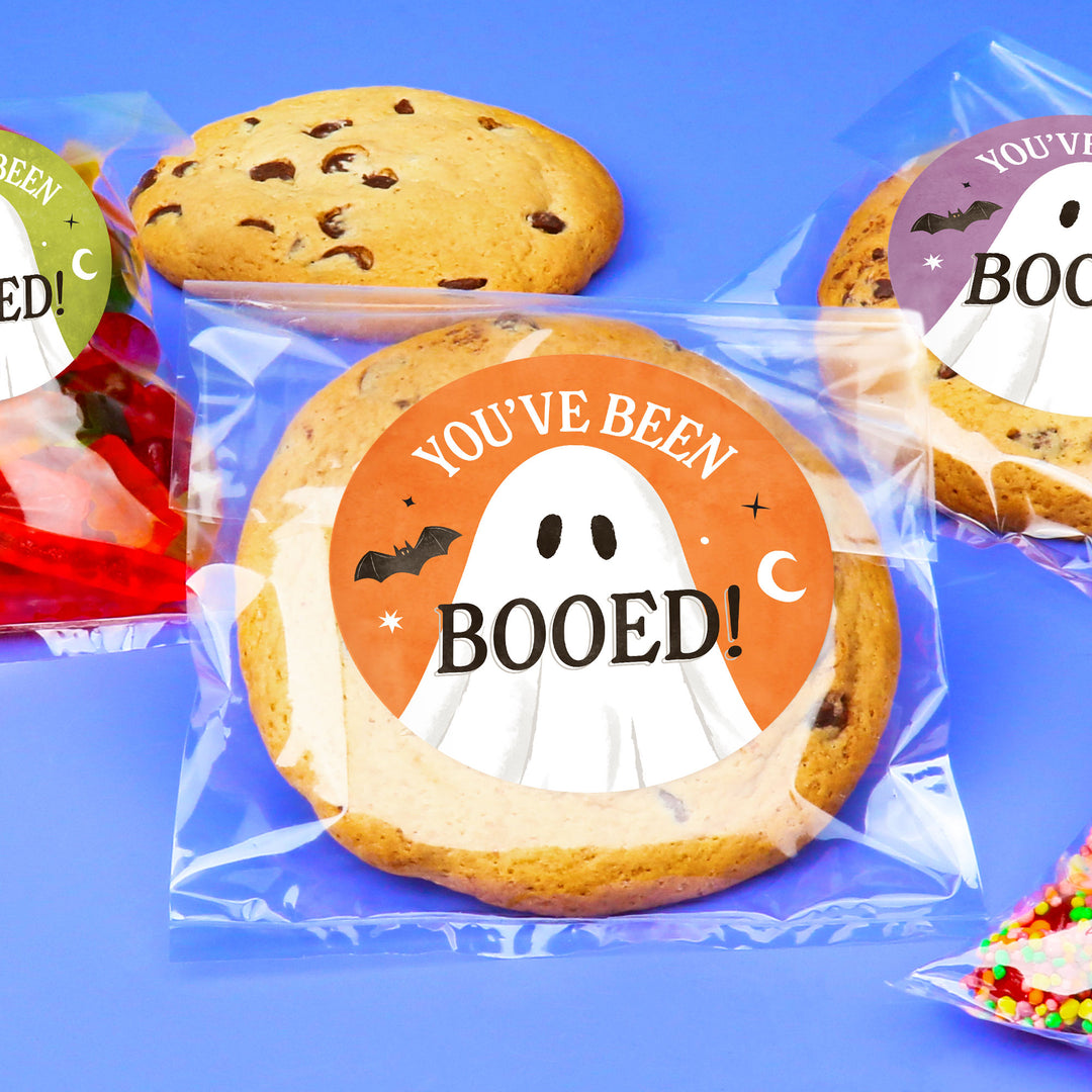 Ghostly You've Been Booed Stickers & Clear Cookie Bags - 25 Ct