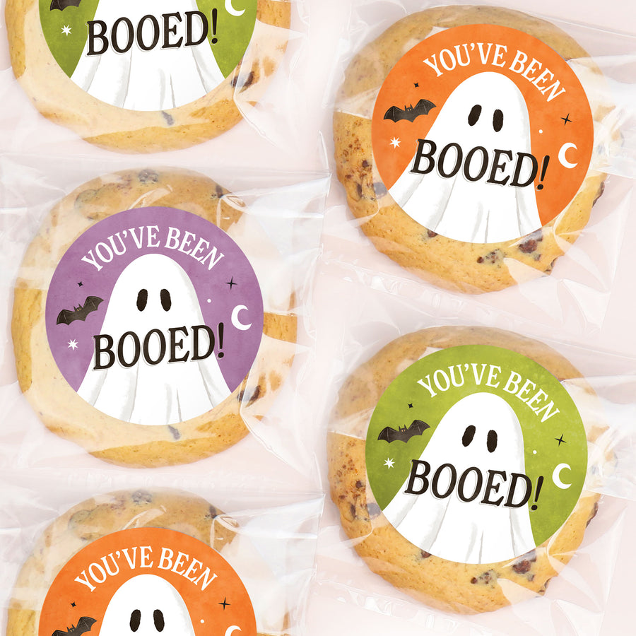 Ghostly You've Been Booed Stickers & Clear Cookie Bags - 25 Ct