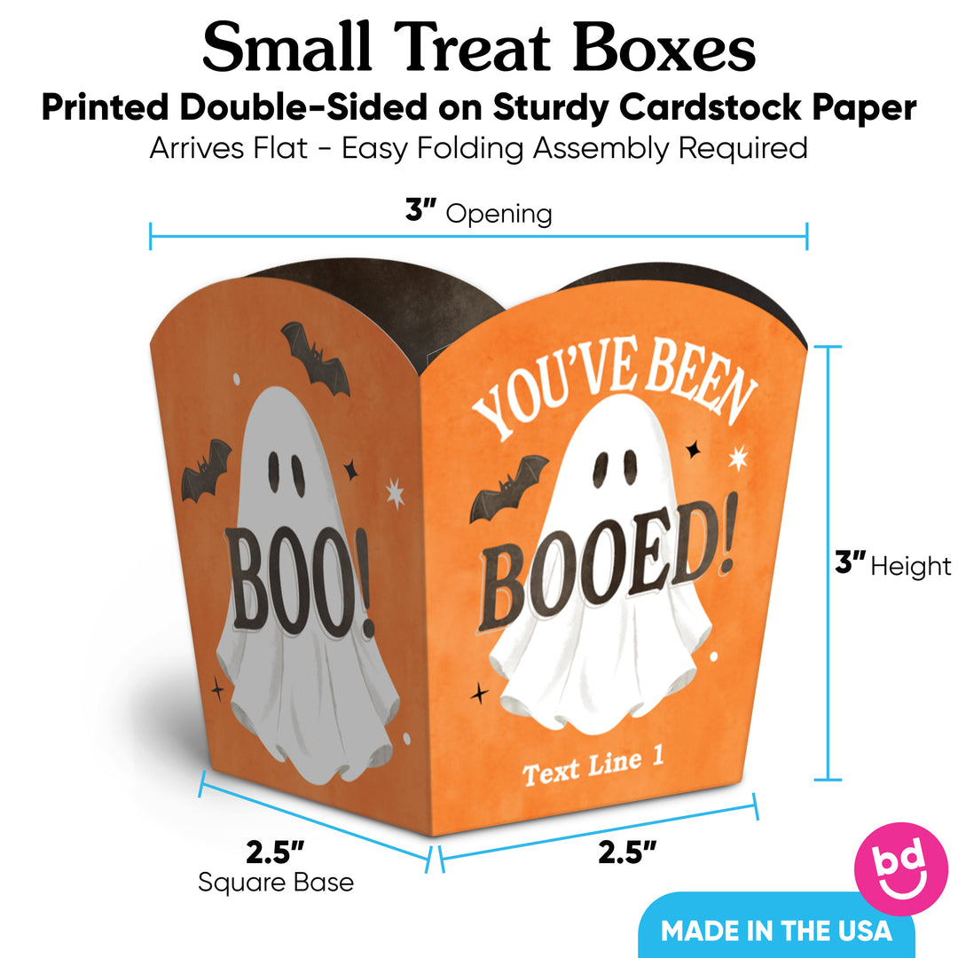 Custom Text Ghostly You've Been Booed Treat Boxes - 12 Ct