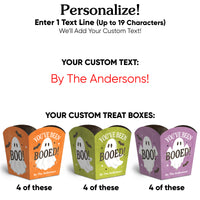 Custom Text Ghostly You've Been Booed Treat Boxes - 12 Ct