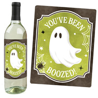 Ghostly You've Been Booed - Wine Bottle Stickers - 4 Ct