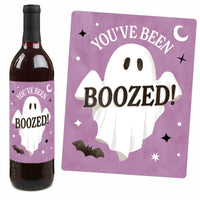 Ghostly You've Been Booed - Wine Bottle Stickers - 4 Ct