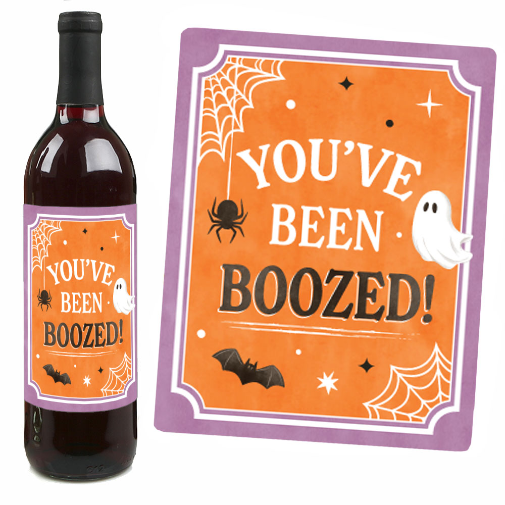 Ghostly You've Been Booed - Wine Bottle Stickers - 4 Ct