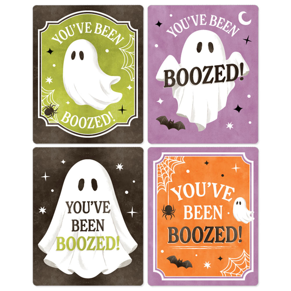 Ghostly You've Been Booed - Wine Bottle Stickers - 4 Ct
