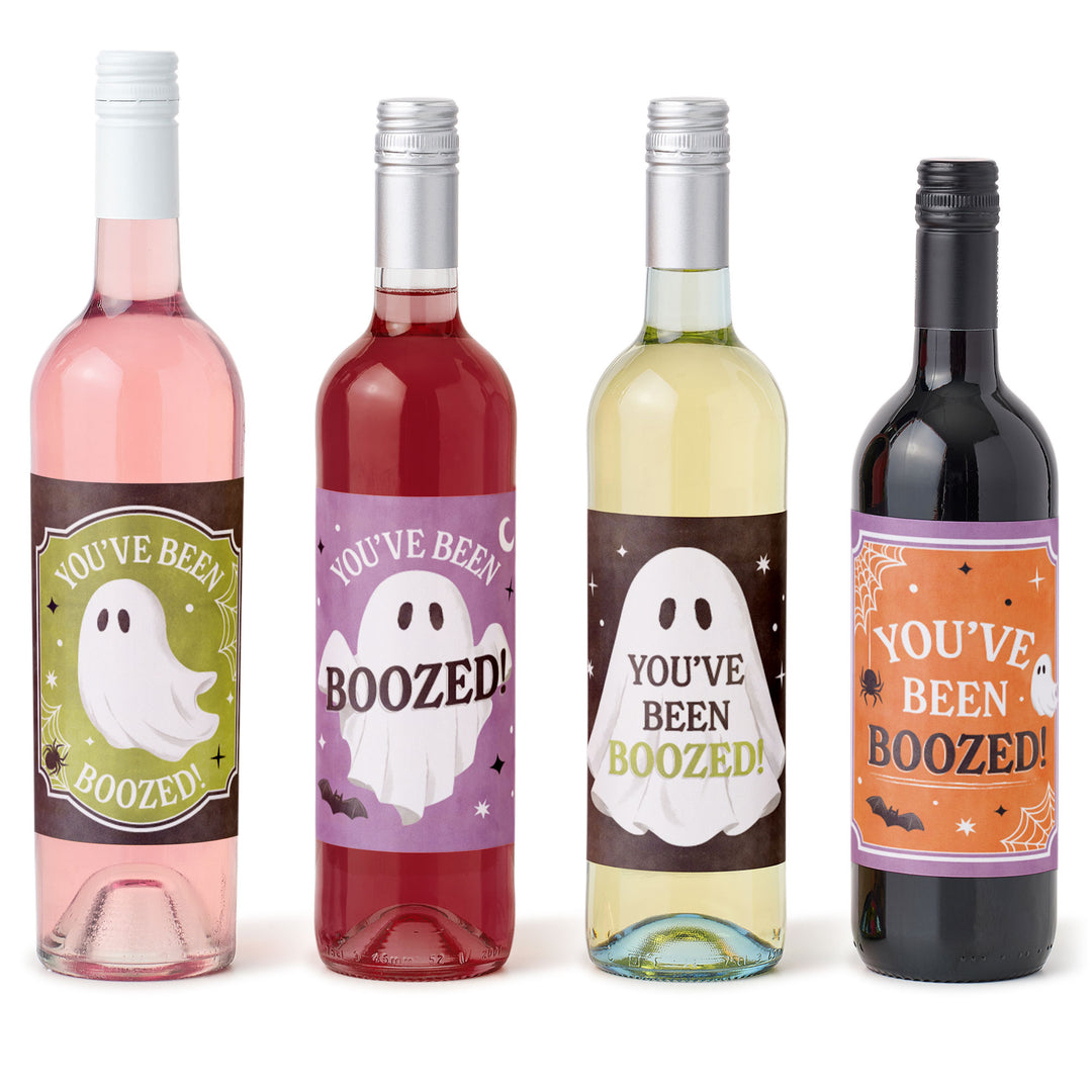 Ghostly You've Been Booed - Wine Bottle Stickers - 4 Ct