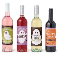 Ghostly You've Been Booed - Wine Bottle Stickers - 4 Ct