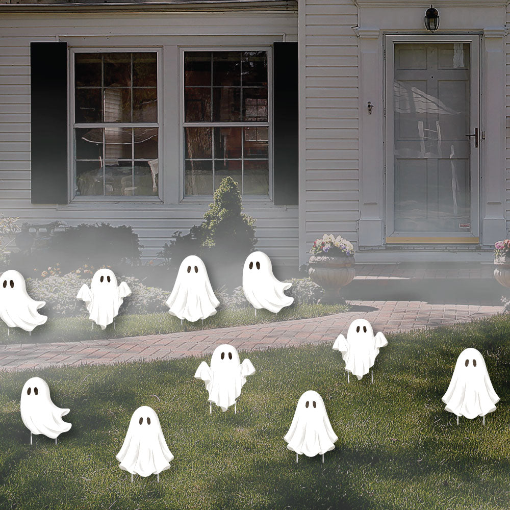 Ghosts Lawn Decorations - 10 Pc