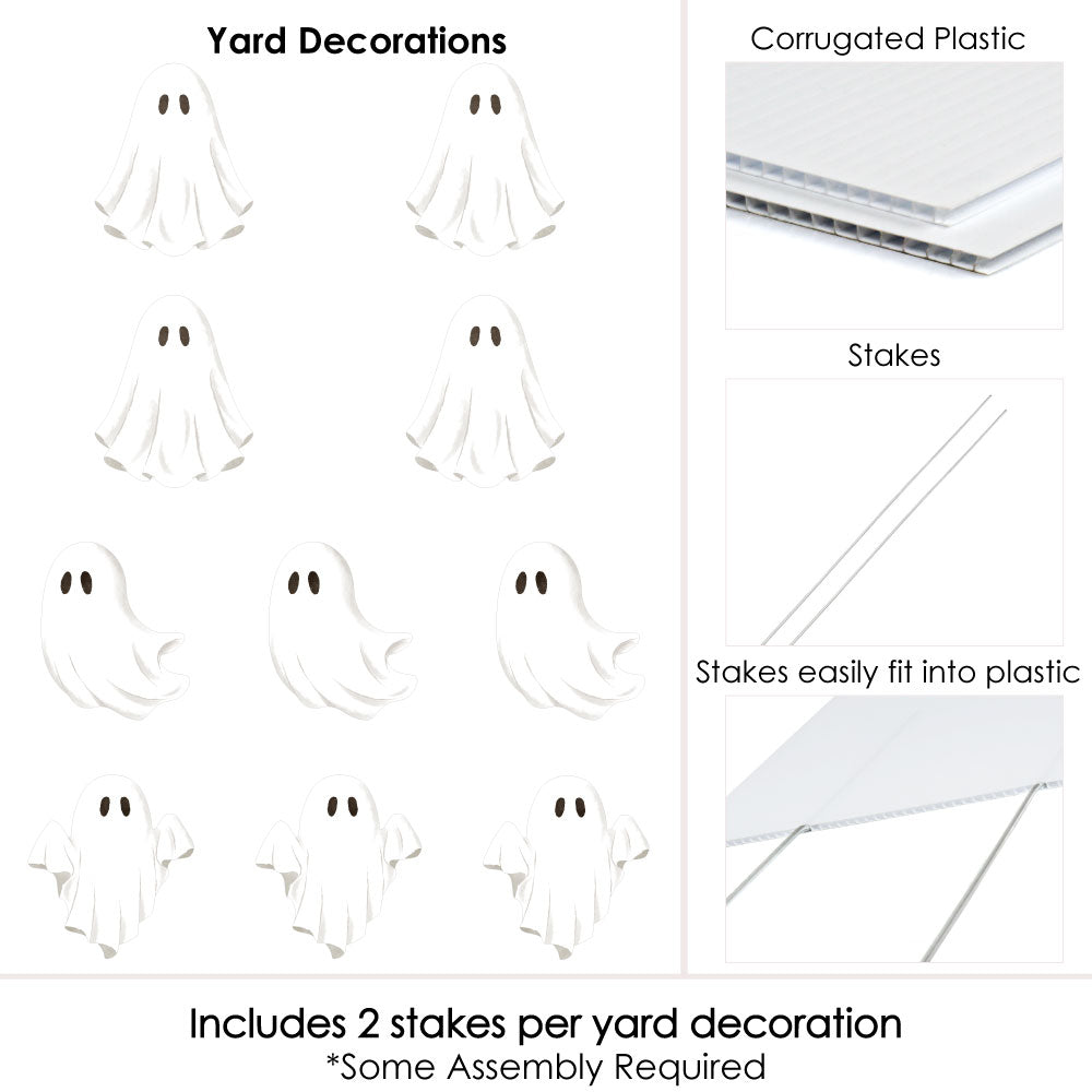 Ghosts Lawn Decorations - 10 Pc