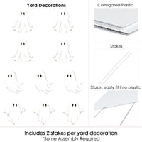 Ghosts Lawn Decorations - 10 Pc