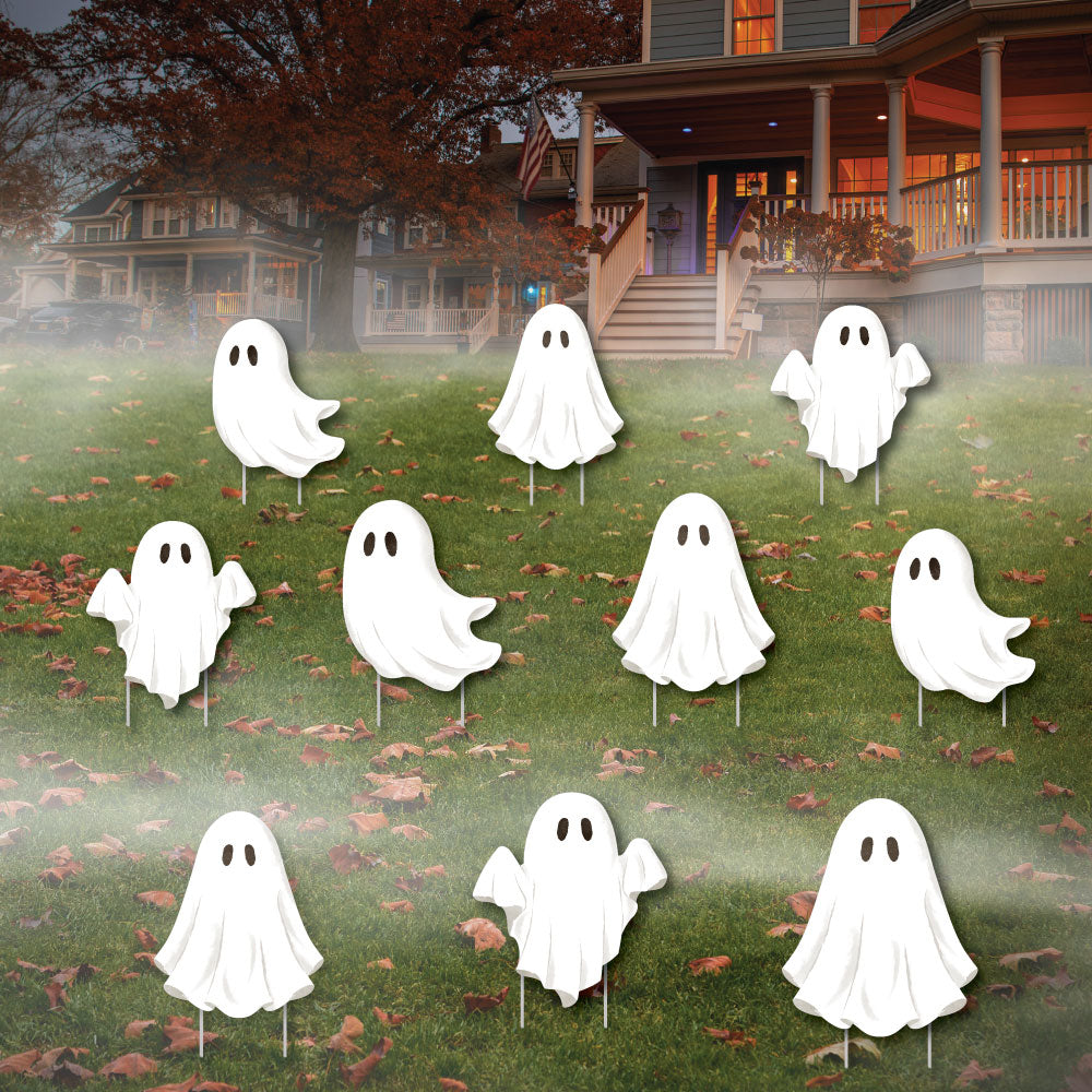 Ghosts Lawn Decorations - 10 Pc