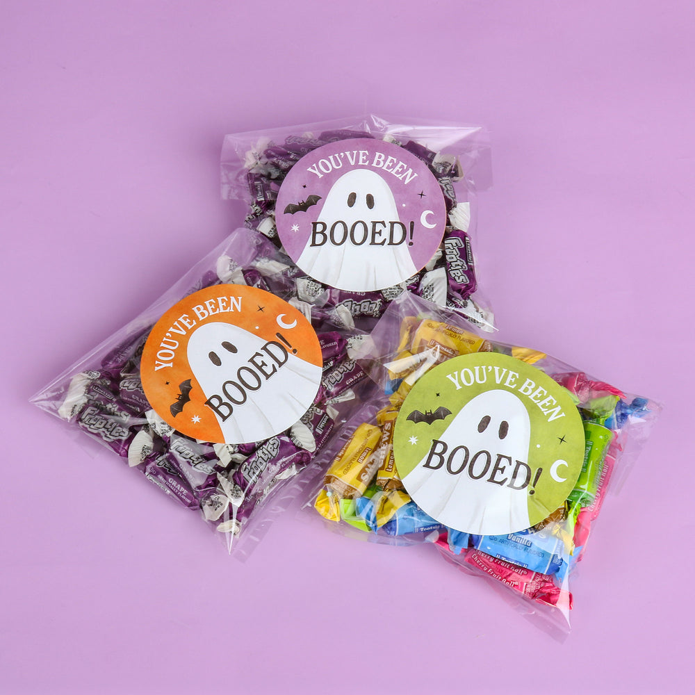 Ghostly You've Been Booed Stickers & Clear Cookie Bags - 25 Ct