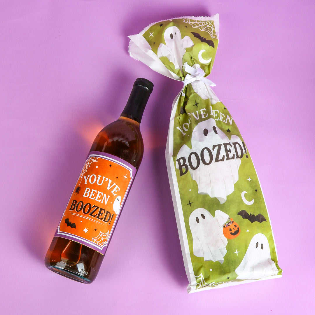 Ghostly You've Been Booed - Wine Bottle Stickers - 4 Ct
