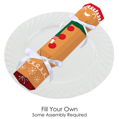 Gingerbread Christmas - No Snap Gingerbread Man Holiday Party Table Favors - DIY Cracker Boxes - Set of 12