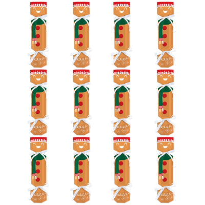 Gingerbread Christmas - No Snap Gingerbread Man Holiday Party Table Favors - DIY Cracker Boxes - Set of 12