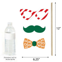 Gingerbread Christmas - Gingerbread Man Holiday Party Photo Booth Props Kit - 20 Count