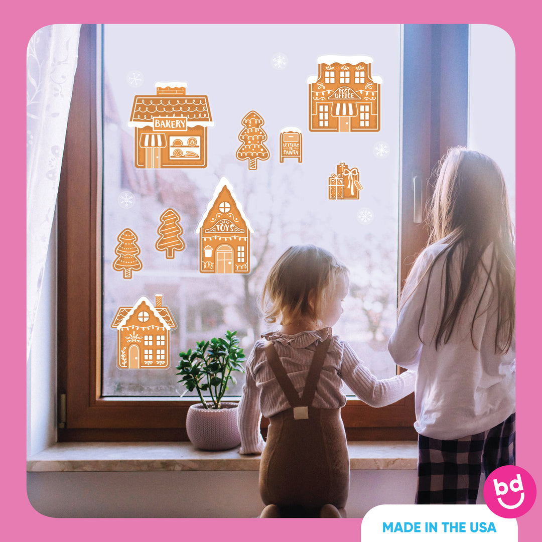 Gingerbread Village Window Clings