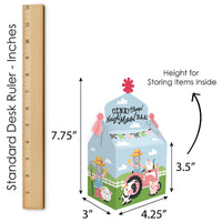 Custom Photo Girl Farm Animals - Pink Barnyard Birthday Treat Box Party Favors - Fun Face Goodie Gable Boxes - Set of 12
