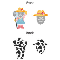 Custom Photo Girl Farm Animals - Pink Barnyard Birthday Party Fun Face Paper Straw Decor - Set of 24