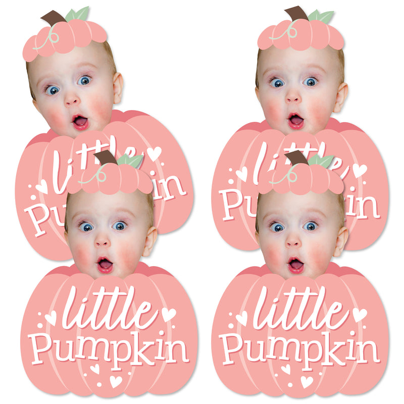 Custom Photo Girl Little Pumpkin - Fun Face Decorations DIY Fall Birthday Party Essentials - Set of 20