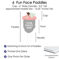 Custom Photo Girl Little Pumpkin - Fall Birthday Party Head Cut Out Photo Booth and Fan Props - Fun Face Cutout Paddles - Set of 6