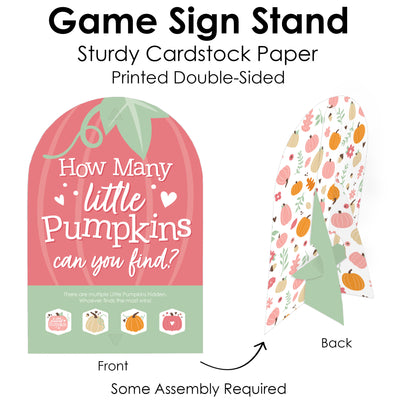 Girl Little Pumpkin - Fall Birthday Party or Baby Shower Scavenger Hunt - 1 Stand and 48 Game Pieces - Hide and Find Game