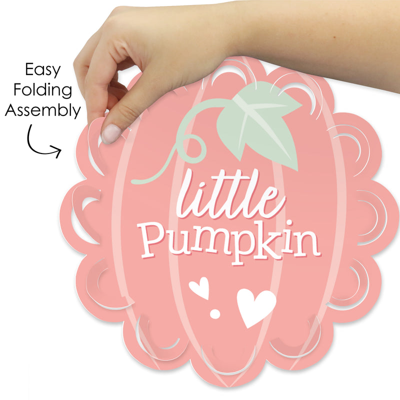 Girl Little Pumpkin - Fall Birthday Party or Baby Shower Round Table Decorations - Paper Chargers - Place Setting For 12