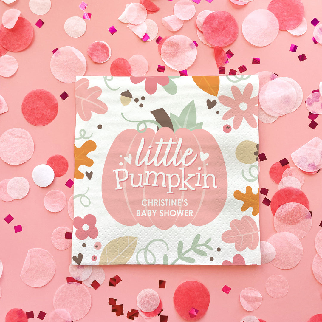 Custom Text Napkins - Girl Little Pumpkin