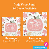 Custom Text Napkins - Girl Little Pumpkin